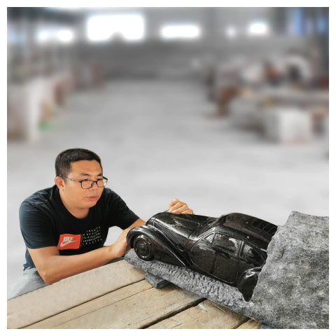 Master stone carver at work